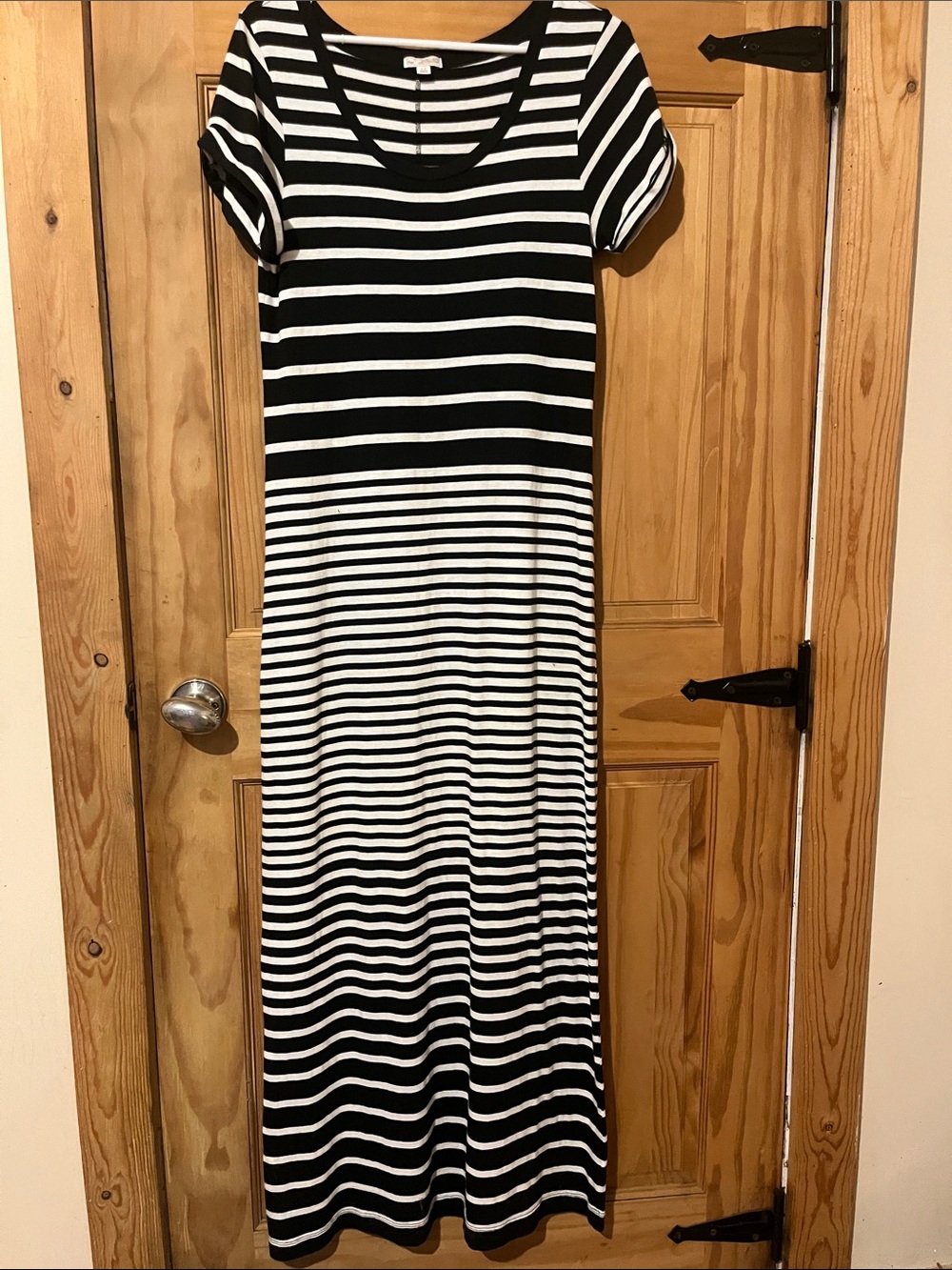 GAP Black & White Striped Maxi Dress
